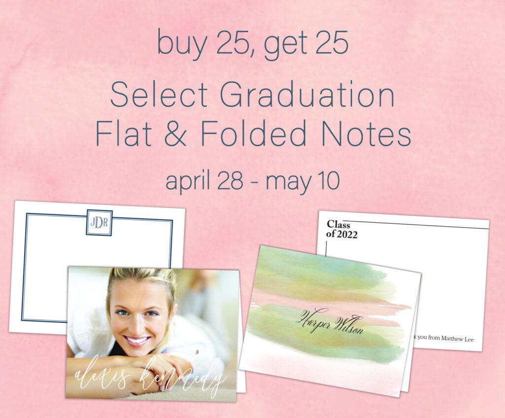 Flat and folded notes for graduations