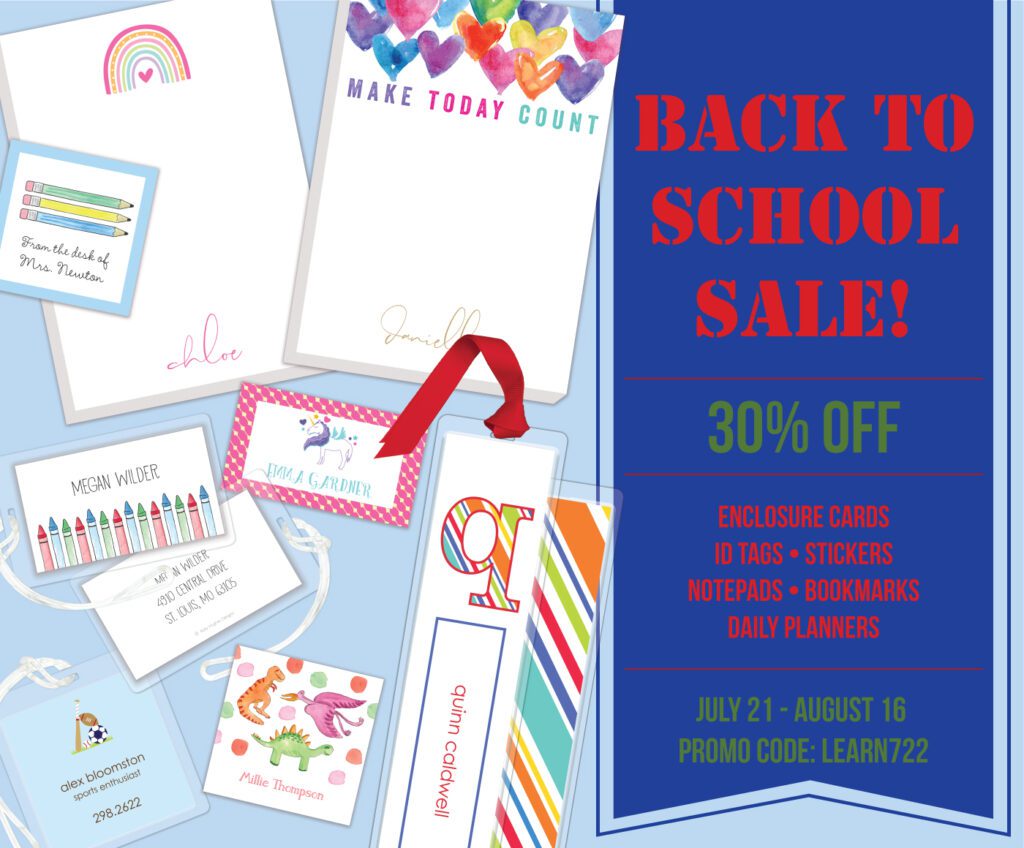 Back to School cards and stationery
