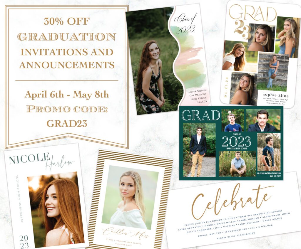 Flyer with the information about graduation sale